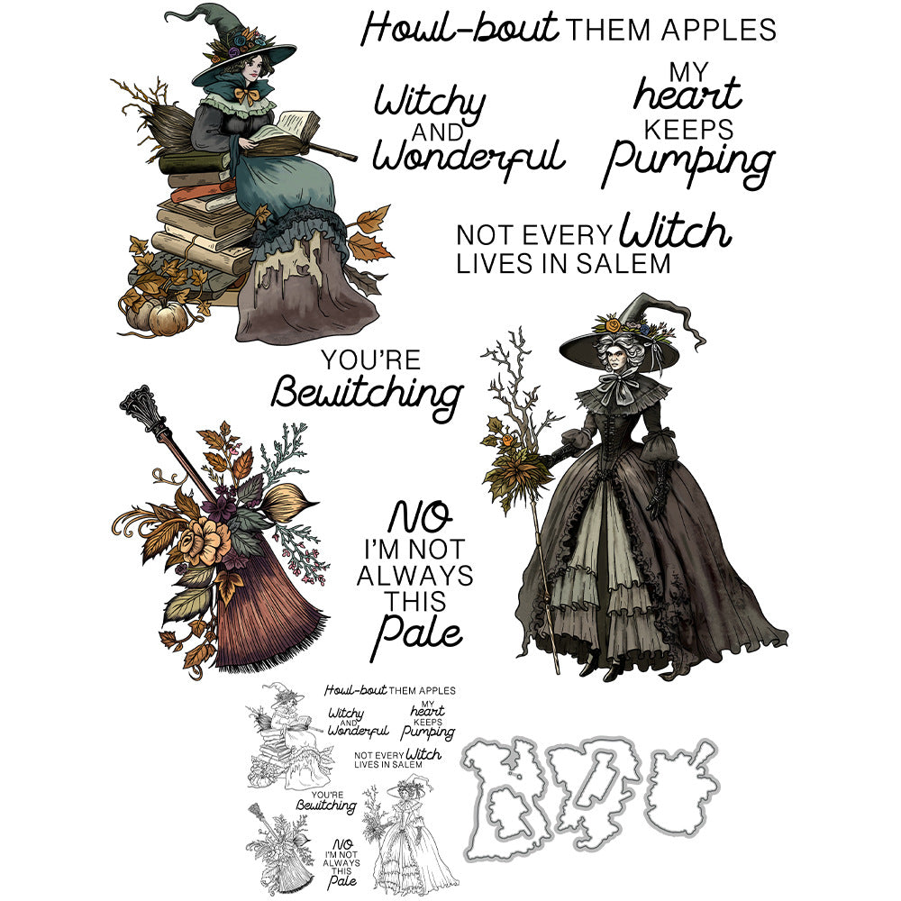 Halloween Witch Dies & Stamps Set