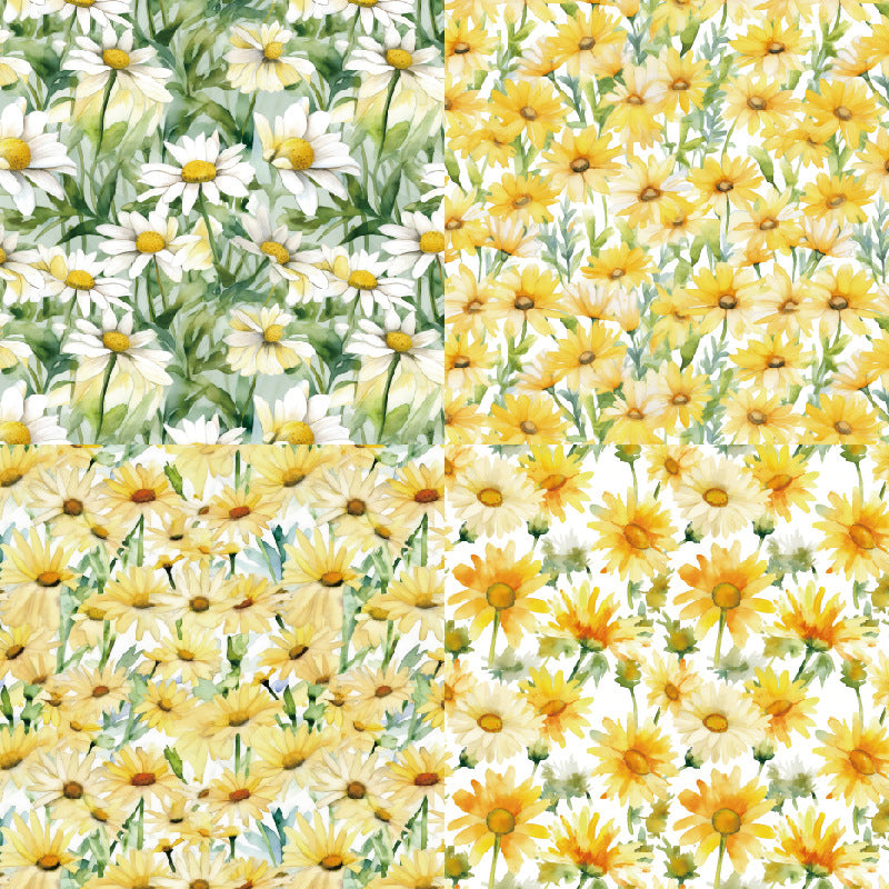 24PCS 6" Spring Daisies Scrapbook Paper & Cardstock