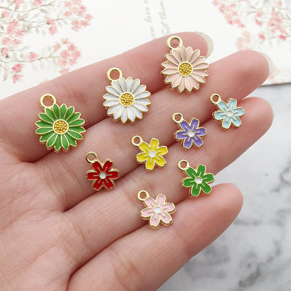 10Pcs Daisy Flower DIY Handmade Jewelry Pendants