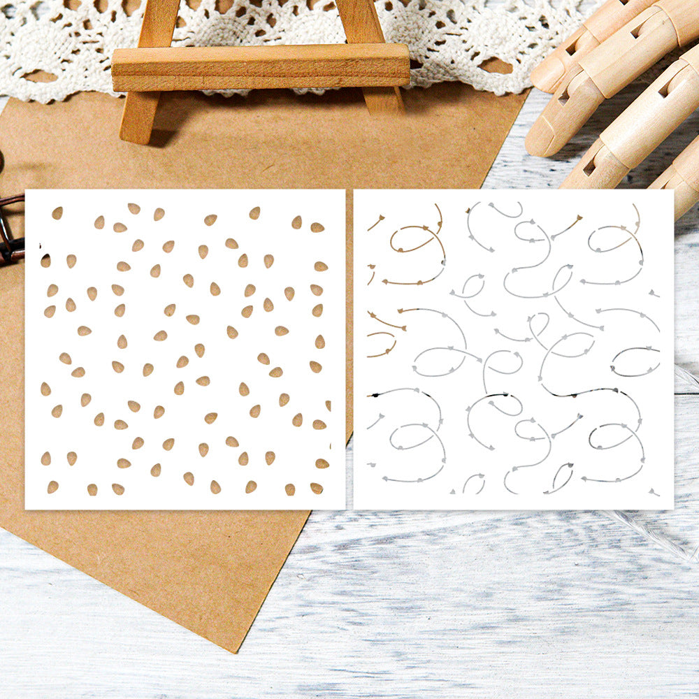 2 PCS Small Lamp Pattern DIY Painting Hollow Stencil
