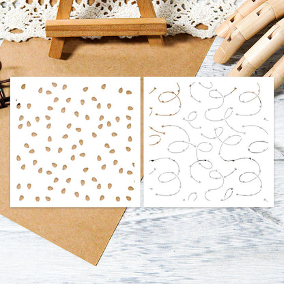 2 PCS Small Lamp Pattern DIY Painting Hollow Stencil