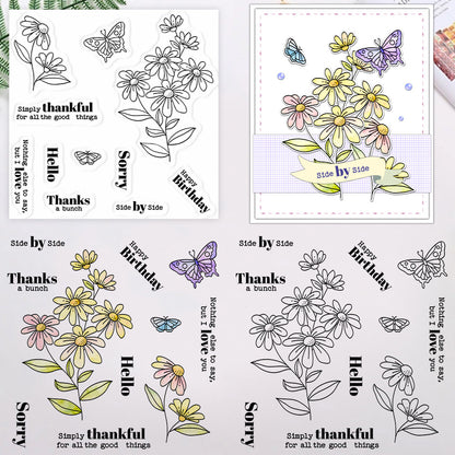 Flowers and Butterflies Clear Stamps