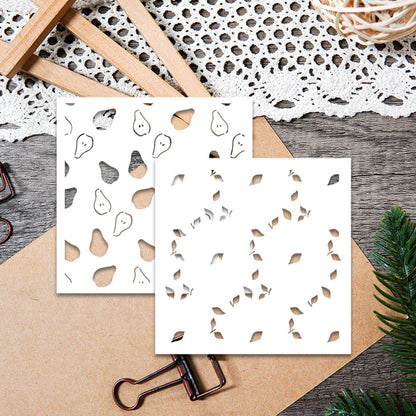 2 PCS Pear Pattern DIY Painting Hollow Stencil