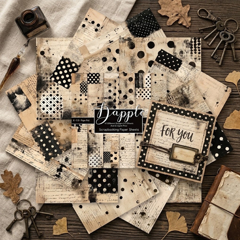 24PCS 6" Dapple Scrapbook Paper & Cardstock