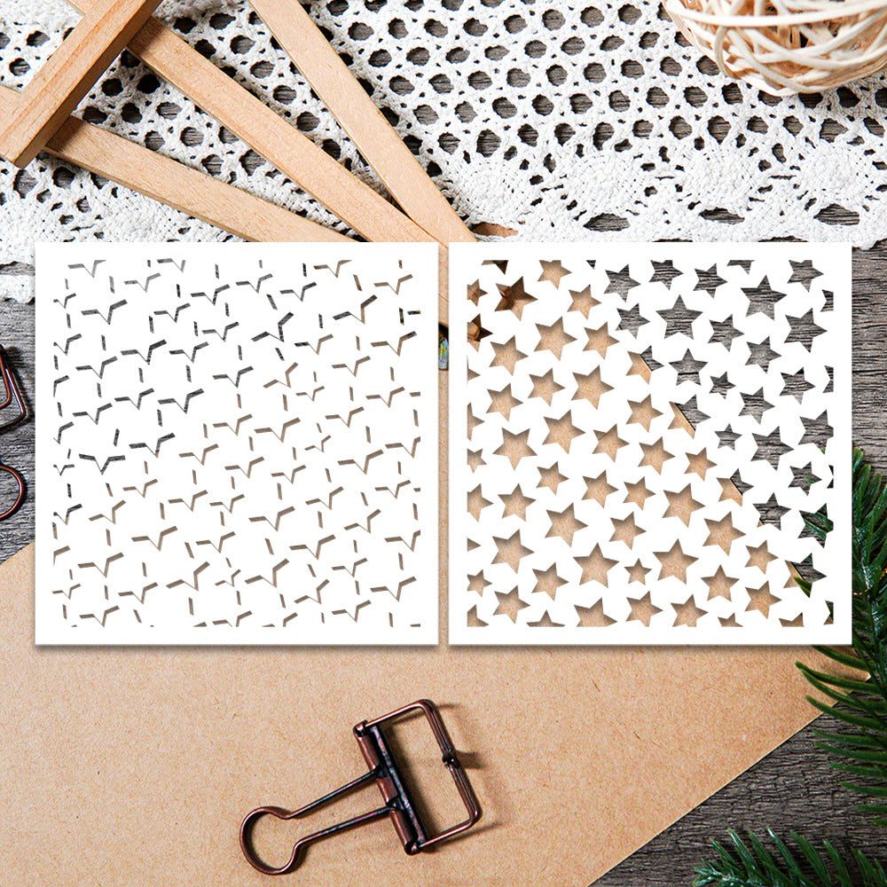 2 PCS Star Pattern DIY Painting Hollow Stencil