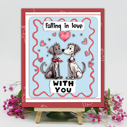 Valentine's Day Cute Puppy Dies & Stamps Set