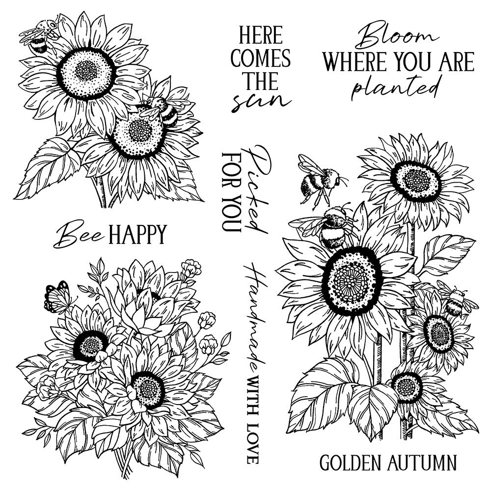 Sunflower Bee Dies & Stamps Set