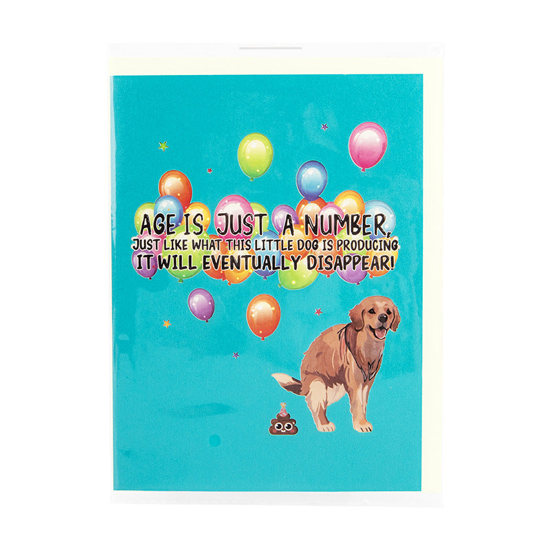 3D Creative Funny Golden Retriever Pop-Up Card