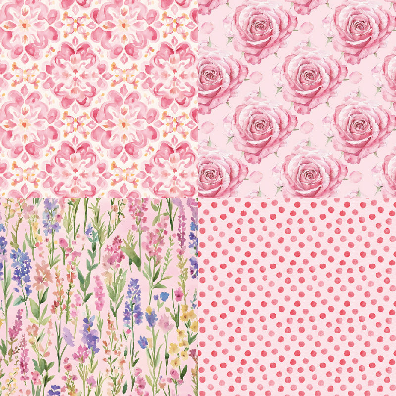 24PCS 6" Floral Scrapbook Paper & Cardstock