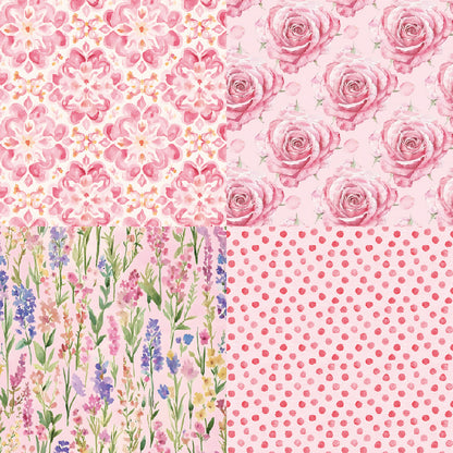 24PCS 6" Floral Scrapbook Paper & Cardstock