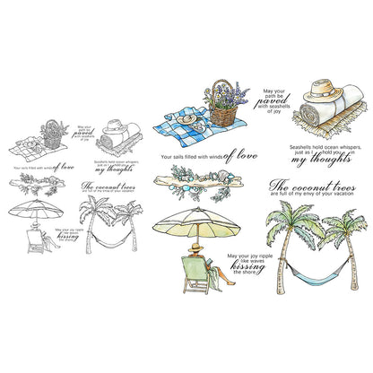 Summer Seaside Vacation Clear Stamps