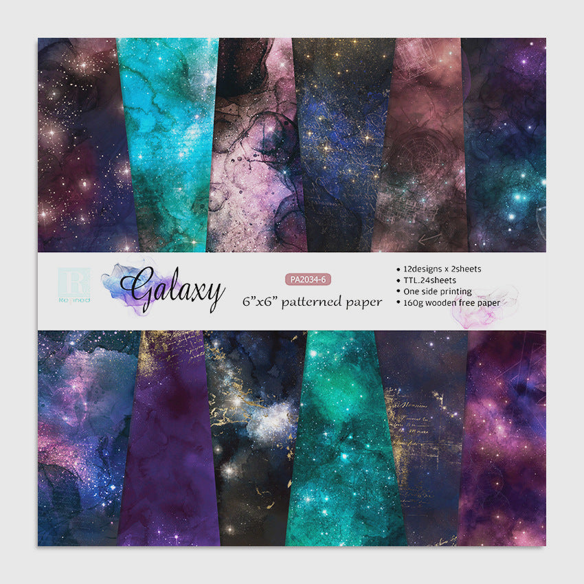 24PCS 6" Galaxy Scrapbook Paper & Cardstock