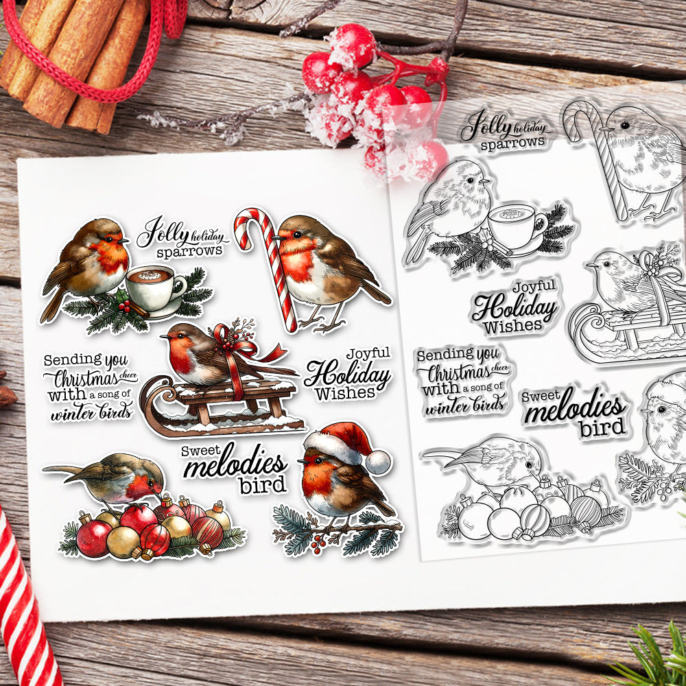 Christmas Birds Clear Stamps