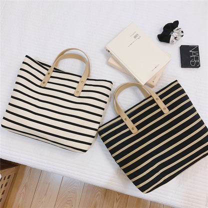 Artistic Retro Striped Daily Tote Bag