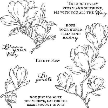 Beautiful Magnolia Dies & Stamps Set