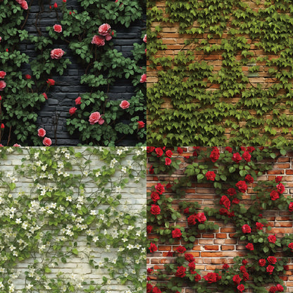 24PCS 6" Roses on Wall Scrapbook Paper & Cardstock