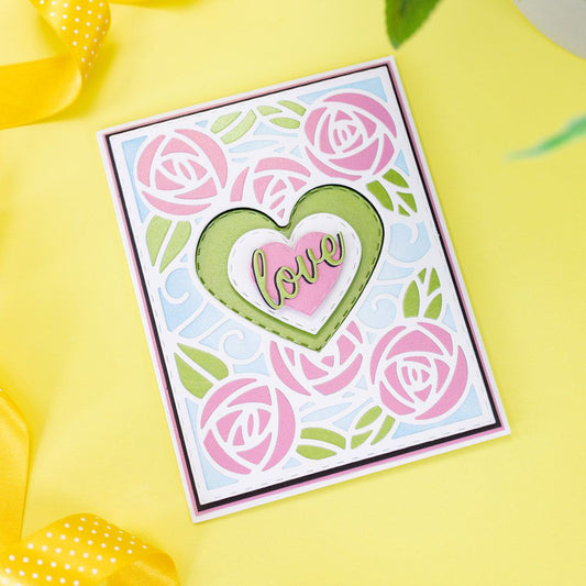 Hearts and Flowers Background Board Cutting Dies