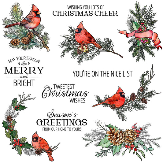 Christmas Birds Clear Stamps
