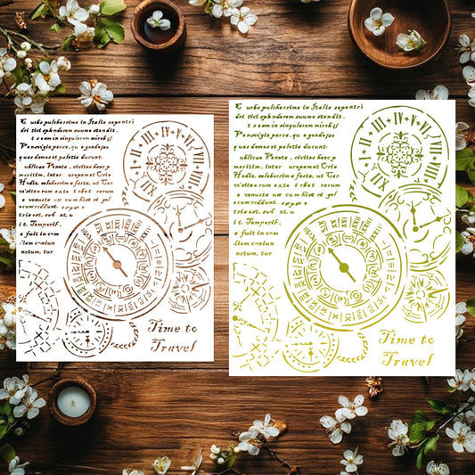 Clock Pattern DIY Painting Hollow Stencil