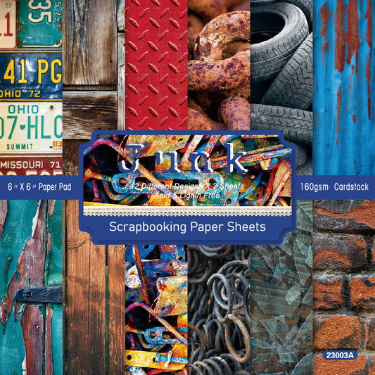 24PCS 6" Junk Scrapbook Paper & Cardstock