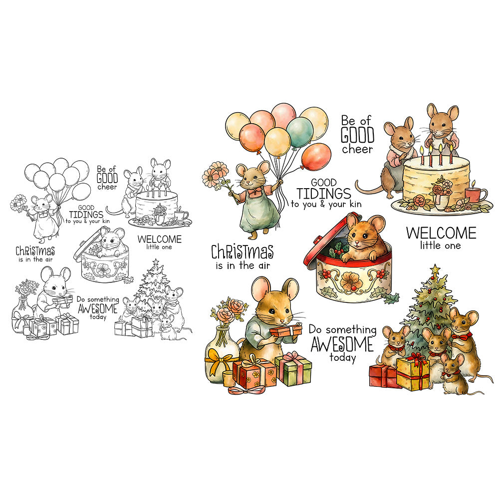 Mouse Birthday Party Clear Stamps