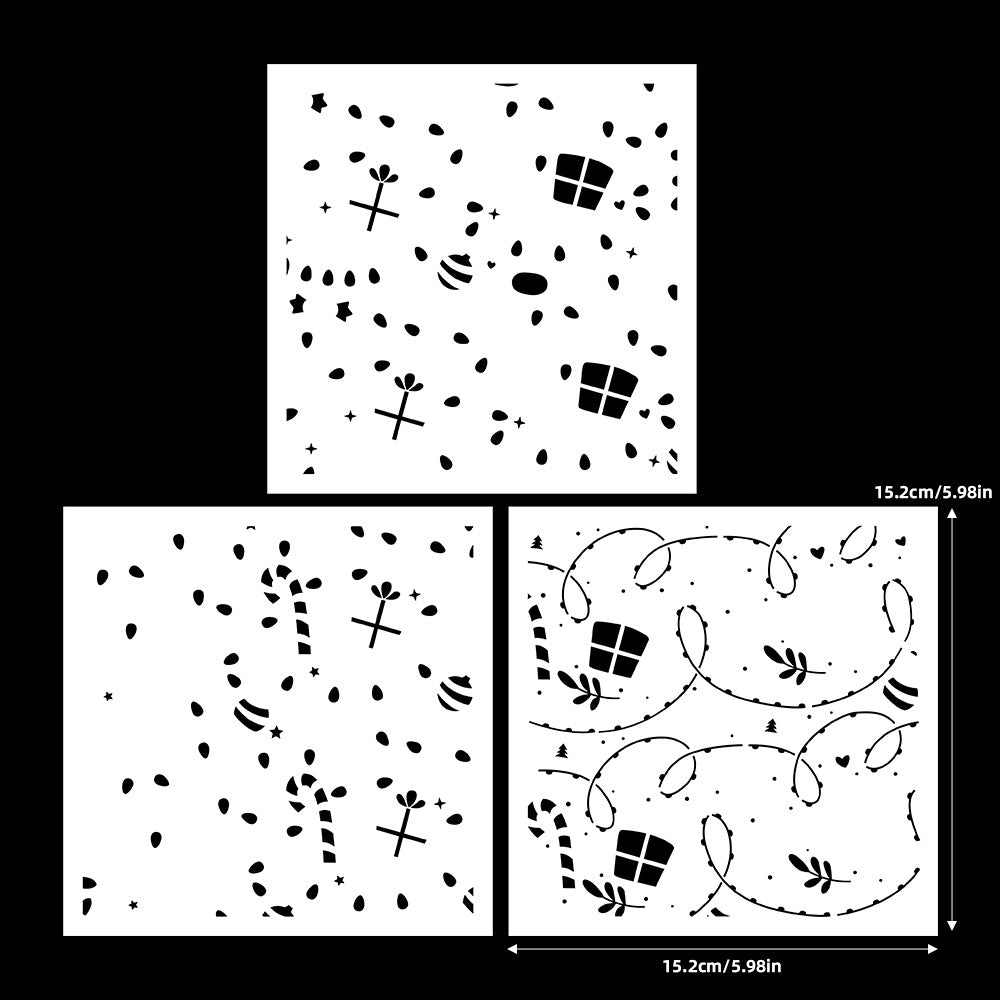 3 PCS Creative Patterns DIY Painting Hollow Stencil