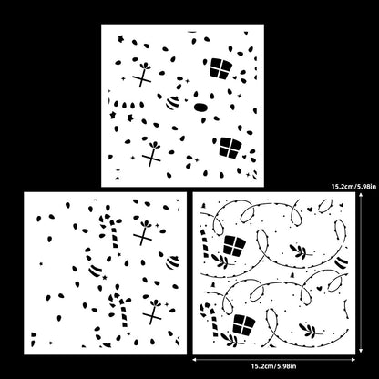 3 PCS Creative Patterns DIY Painting Hollow Stencil