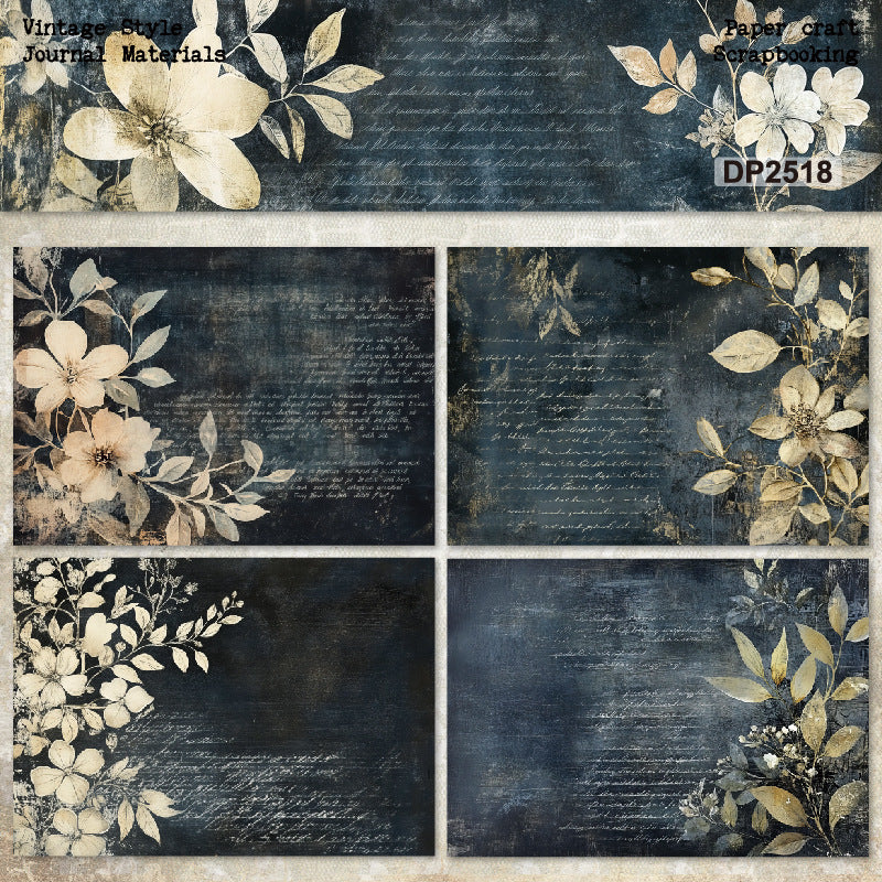 A5 Retro Flower Journal Scrapbook Paper