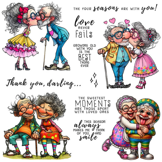 Funny Old Couples Valentine's Day Clear Stamps