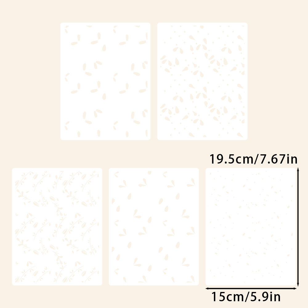 5 PCS Little Flowers Pattern DIY Painting Hollow Stencil