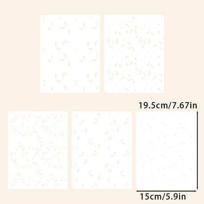 5 PCS Little Flowers Pattern DIY Painting Hollow Stencil