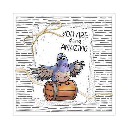 Funny Cartoon Dove Dies & Stamps Set