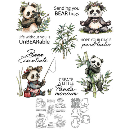 Cute Giant Panda Dies & Stamps Set