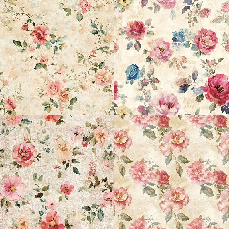 24PCS 6" Flowers Scrapbook Paper & Cardstock