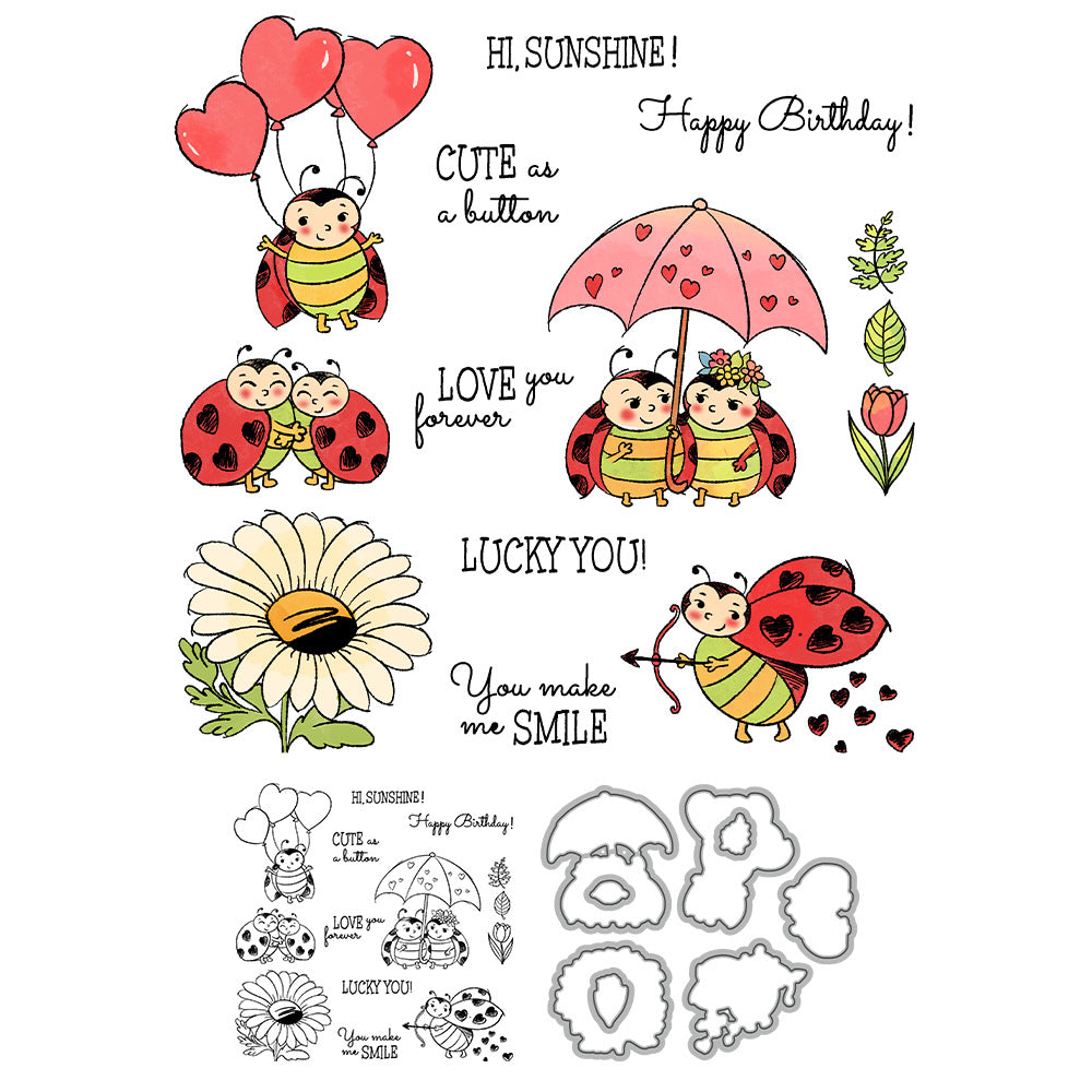 Valentine's Day Ladybug Dies & Stamps Set