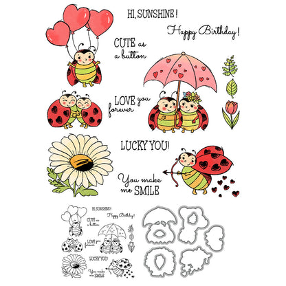 Valentine's Day Ladybug Dies & Stamps Set