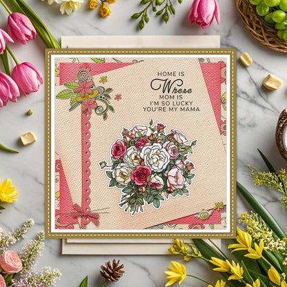 Happy Mother's Day Flowers Cakes Clear Stamps