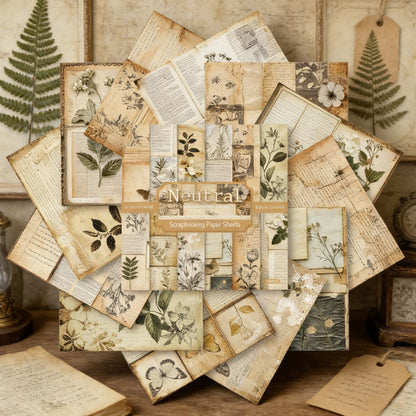 24PCS 6" Neutral Scrapbook Paper & Cardstock