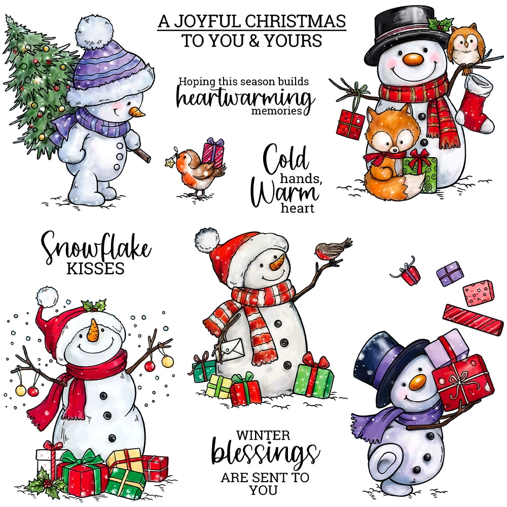 Winter Snowman Christmas Gift Dies & Stamps Set