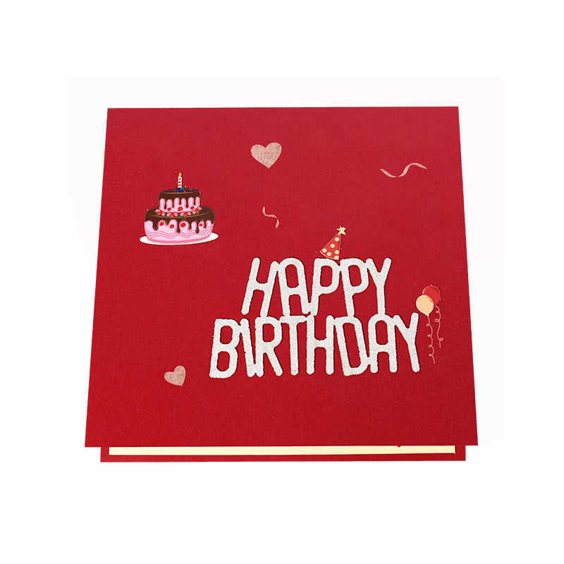 3D Creative Birthday Cake Pop-Up Greeting Card