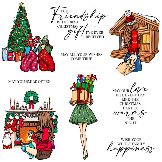 Christmas Girl Dies & Stamps Set