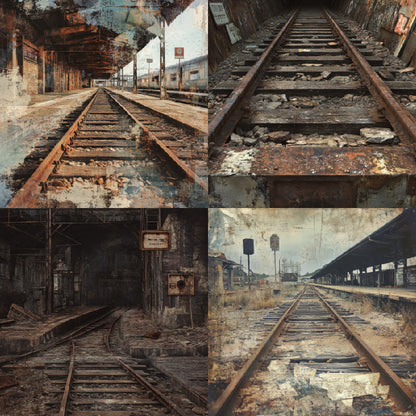 24PCS 6" Railway Relics Scrapbook Paper & Cardstock