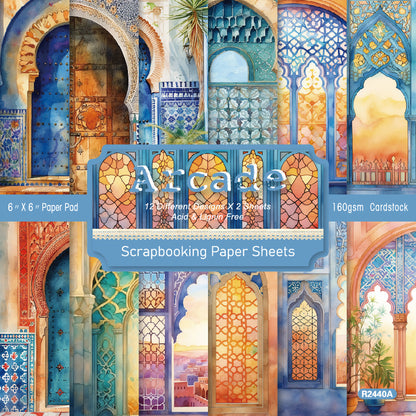 24PCS 6" Arcade Scrapbook Paper & Cardstock