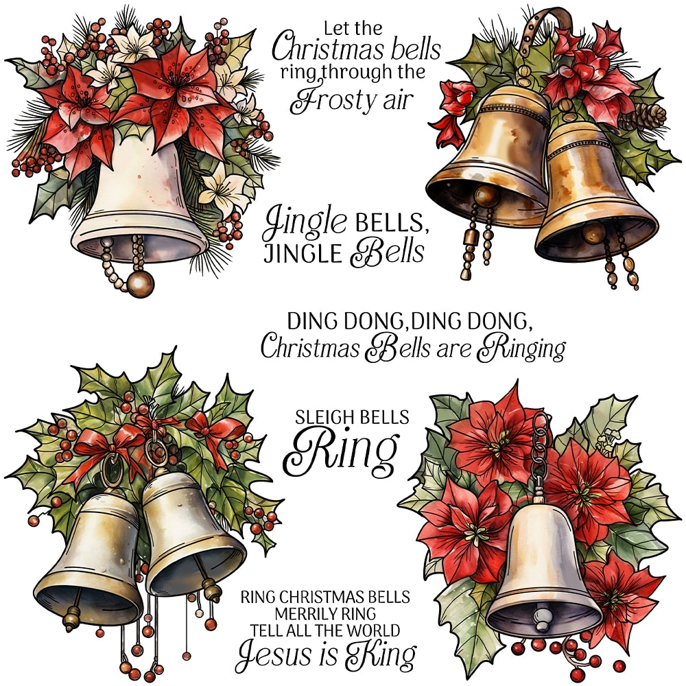 Merry Christmas Bells Clear Stamps