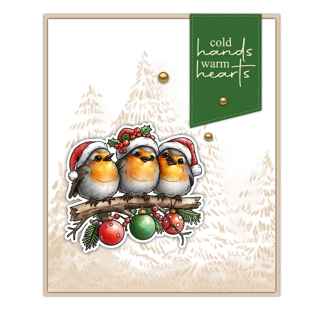 Christmas Birds Dies & Stamps Set