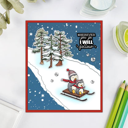 Winter Animals and Pine Trees Clear Stamps