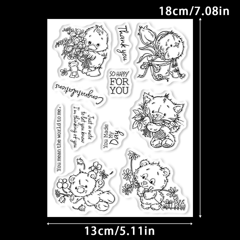 Flowers and Animals Clear Stamps