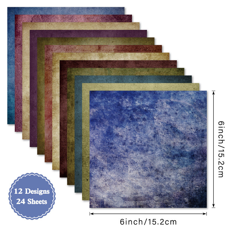 24PCS 6" Indigo Stillness Scrapbook Paper & Cardstock