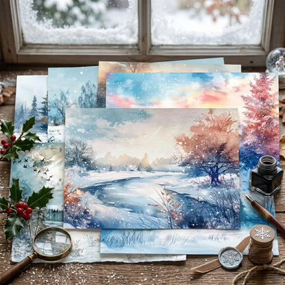 A5 Frozen Snowy World Journal Scrapbook Paper