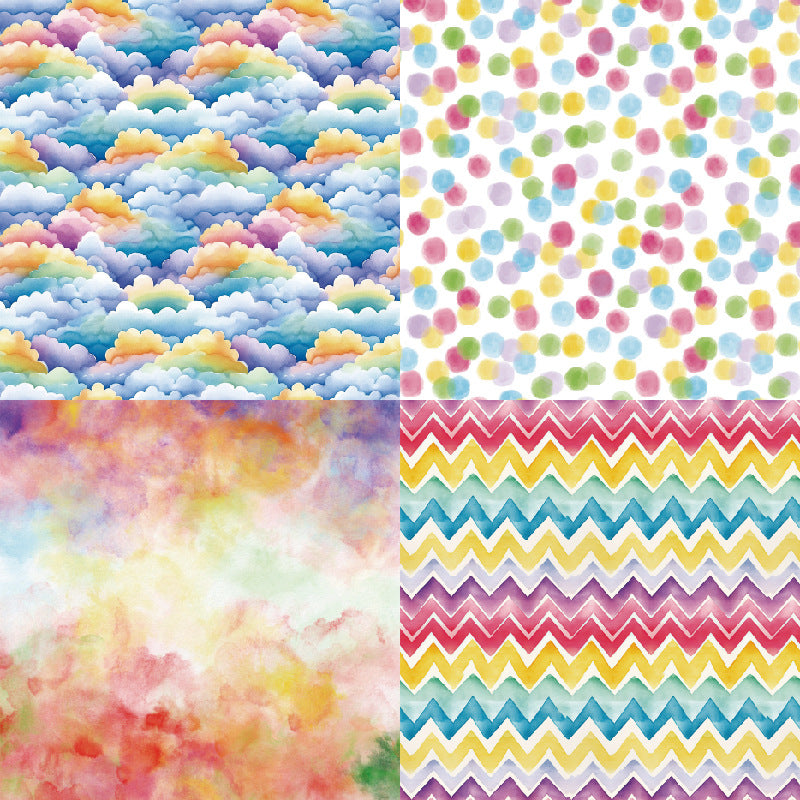 24PCS 6" Rainbow Clouds Scrapbook Paper & Cardstock